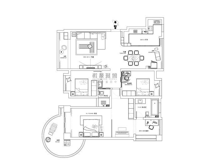 中海悦墅,混搭风格,户型图